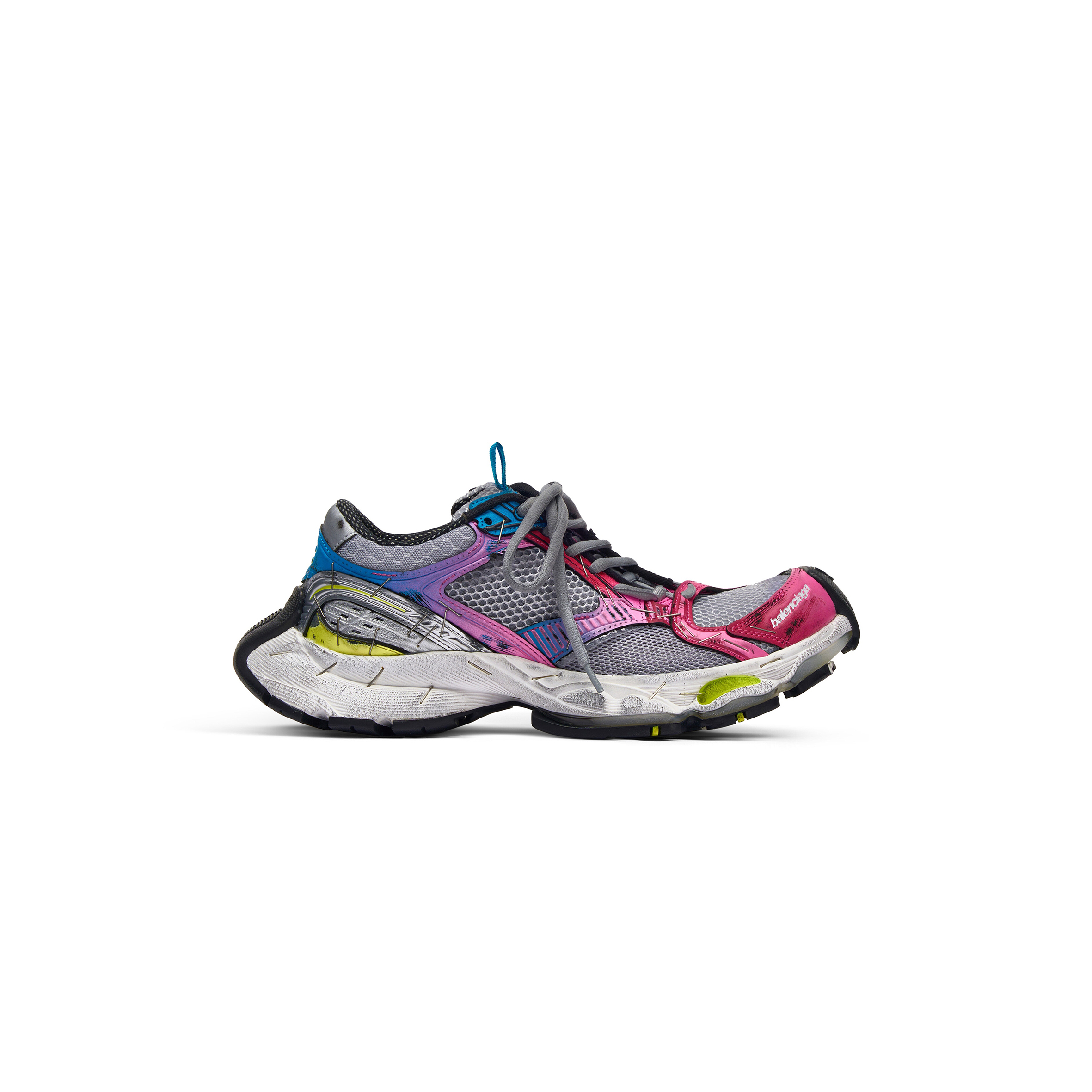 Ba*len*cia*ga women''s stapler sneaker in grey blue pink neon yellow white 803682w3st41457